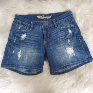 old navy boyfriend short 0p distressed medium wash